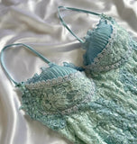 Sweet Tiffany Blue Spaghetti Strap Chiffon Party Dresses Lace Applique Short Prom Dresses Homecoming Dress HZ1108