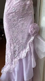 Royal Purple Strapless Lace Chiffon Party Dress Elegant Evening Dress HZ1108