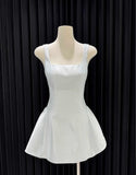 Cute Square Neck A-line Backless Birthday Dress Bow Short Prom Dress Sweet Homecoming Dress HZ1108