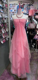 Fairytale Yellow Chiffon Cocktail Party Dresses Halter Neck Sleeveless Guest Dresses HZ1108