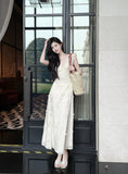 Hollow Butterfly Embroidery Dress French Summer Vacation Waist Gentle Dress HZ1108