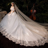 Wedding Dress 2023 New Bridal Wedding Gown With Long Train Lace Embroidery Ball Gown Princess Luxury Plus Size