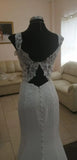 Boho Wedding Dresses V-Neck Appliques Lace Keyhole Back Mermaid Wedding Gown Custom Made Bride Dresses Real Photos
