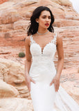 Wedding Dresses Lace Appliques Buttons Custom Made Mermaid Wedding Gown Boho Bride Dress 2023 Vestido De Noiva