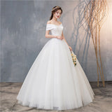 Dress 2023 New Sexy V-neck Lace Up Ball Gown Off The Shoulder Simple Wedding Dresses Vestido De Noiva