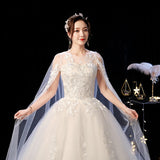 Dress 2023 New Elelgant Court Train Lace Embroidery Princess Vintage Wedding Dresse Plus Szie Wedding Gowns