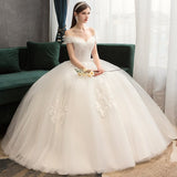 Dress 2023 New The Elegant Boat Neck Lace Up Ball Gown Off The Shoulder Sexy Vestido De Noiva Wedding Gown