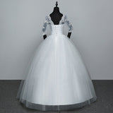 Dresses Hot Sale Elegant Princess Adjust Lace Three Quarter Sleeve Bridal Gowns Vestidos De Noiva Plus Size