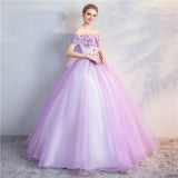 Dresses 2023 New The Party Prom Short Sleeve Off The Shoulder Ball Gown Sweet Floral Print Vestidos Debutantes 2