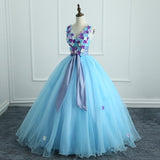 Dresses Sexy V-neck Ball Gown Lace Gorgeous Party Prom Foraml Homecoming Gowns