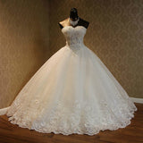Quality See Through Sexy Strapless Lace Up Wedding Dresses 2023 Ball Gowns Vestidos De Novia Plus Size Customized Dress