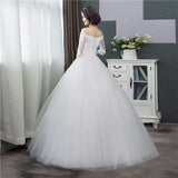 Style Lace Half Sleeve Floral Print Ball Gown Wedding Dress 2023 New Fashion Embroidery Sweetheart estidos de noivas