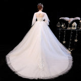 Dress 2023 The Elelgnat Court Train Batwing Sleeve Wedding Dresses Plus Size Lace Wedding Gowns