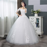 Style Lace Half Sleeve Floral Print Ball Gown Wedding Dress 2023 New Fashion Embroidery Sweetheart estidos de noivas