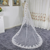 Veils New Classic Lace One-layer Appliqued Wedding Veil Elegant Wedding Accessories