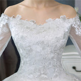 Style Lace Half Sleeve Floral Print Ball Gown Wedding Dress 2023 New Fashion Embroidery Sweetheart estidos de noivas