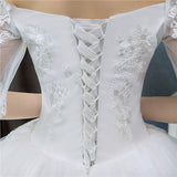 Style Lace Half Sleeve Floral Print Ball Gown Wedding Dress 2023 New Fashion Embroidery Sweetheart estidos de noivas