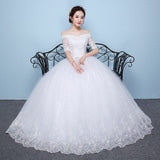 Sale Wedding Dress New Arrival Appliques Embroidery Lace Half Sleeve Sexy Boat Neck off shoulder Gown vestido de noiva