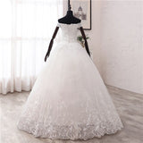 Novias New Arrival Africa Style Korean Lace Applique Wedding Dress V Neck off Shoulder Plus Size Bridal Gown Dress Princess