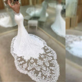 Sexy Backless Mermaid Wedding Dresses Sweetheart See Through Lace Bridal Gown Cathedral Bridal Dress suknia ślubna