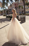 Wedding Dresses 2023 Sexy Side Split Beaded Deep V Neck Backless Bohemian Bridal Gowns Floor Length Vestido De Novia