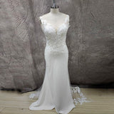 Wedding Dresses Lace Appliques Buttons Custom Made Mermaid Wedding Gown Boho Bride Dress 2023 Vestido De Noiva