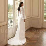 Elegant Mermaid Wedding Dresses V-Neck Puff Sleeve Glitter Bridal Gowns Boho Beach Evening Wedding Prom Gowns Custom Size