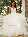 Sweetheart Neckline A-Line Wedding Dresses Spaghetti Straps Lace Appliques Bridal Gowns Vestido De Noiva