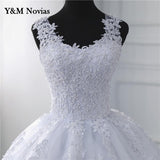 Video Spaghetti Straps White Ivory Tulle Bridal Ball Gown For Wedding Dresses New Luxury Pearls Marriage Customer Made