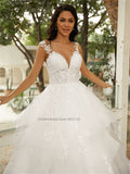 Sweetheart Neckline A-Line Wedding Dresses Spaghetti Straps Lace Appliques Bridal Gowns Vestido De Noiva