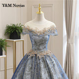 O-Neck Quinceanera Dresses short Sleeve Party Prom Ball Gown Classic Lace Embroidery Vintage Plus Szie Vestidos De 15 Anos
