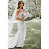 Bohemian Wedding Dresses Mermaid Simple Elegant Strap Sweetheart Bridal Gowns Sexy Backless Sleeveless Beach Party Robe De