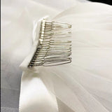 Made Simple White Wedding Veils For Women Wedding Two Layers Ivory Short Tulle Bridal Veil with Bow Wedding Accessories