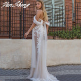 Off Shoulder Wedding Dress Sweetheart Lace Appliques Mermaid Sexy V-Neck Bride Gown Backless Zipper Vestidos De Noiva