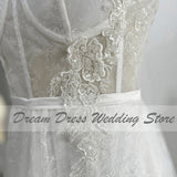 Spaghetti Straps Lace Appliques Boho Wedding Dress 2023 Corset Closure Elegant Sweetheart A-Line Bridal Gowns 925