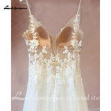Beach Wedding Dress 2023 Spaghett Straps Robe Mariee Vintage Lace Appliques Boheme Wedding Dresses Vestidos de Nova