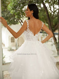 Sweetheart Neckline A-Line Wedding Dresses Spaghetti Straps Lace Appliques Bridal Gowns Vestido De Noiva
