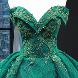 Colorful Lace Wedding Dress Party Prom Dress Shinny Beading Off The Shoulder Ball Gown Wedding Gowns