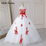 New 5 Colors Fashion Classic Sweet Strapless Quinceanera Dresses Party Prom Dress Lace Embroidery Ball Gown Plus Size
