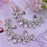 HX39 2pcs Rhinestones High Heel Buckle Decoration Women Bride Shoes Clips Charm Wedding Shoes Buckle Shoe Crystal Clip