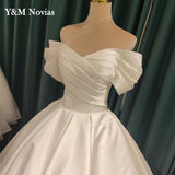 Robe De Mariage Lustrous Satin Ball Gown Wedding Dresses Vestido De Noivas Plus Size Bridal Custom Wedding Gowns