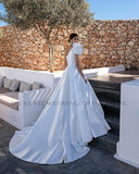 Women's Sexy Off Shoulder Princess Wedding Dresses A-Line Tulle Pleated Sleeveless Bridal Gowns Robe Formal Prom Party