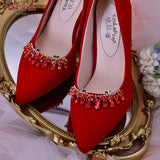 HX39 2pcs Rhinestones High Heel Buckle Decoration Women Bride Shoes Clips Charm Wedding Shoes Buckle Shoe Crystal Clip