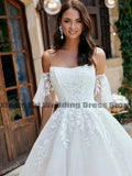 Women's Wedding Dresses Sexy Dew White Tulle Decal A-Line Princess Bridal Gowns Plus Size Formal Beach Party платье Robe