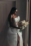 Strapless A-Line Wedding Dresses Sleevesless Party Gowns Sweep Train Bridal Gowns Vestidos De Novia