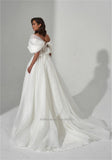 Sale Sweetheart A-Line Wedding Dresses Off the Shoulder Short Sleeves Bridal Gowns Plus Size Robe De Mariée