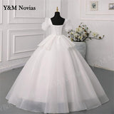 Novias Chiffon white Wedding Dress 2023 New Short Sleeve Sexy Sweetheart Bride Dress Princess Bride Ball Gowns costom color