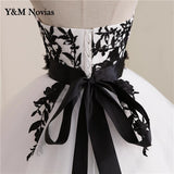 RED Blacck Vestido De Gowns Lace Back Embroider Appliques Starpless Wedding Dress Short Sleeves