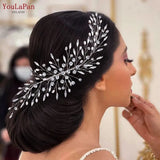 Rhinestone Bridal Comb Handmade Wedding Hair Accessories Woman Headpiece Bride Comb Pearls Hair Clip for Party HP546