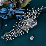 Rhinestone Bridal Comb Handmade Wedding Hair Accessories Woman Headpiece Bride Comb Pearls Hair Clip for Party HP546